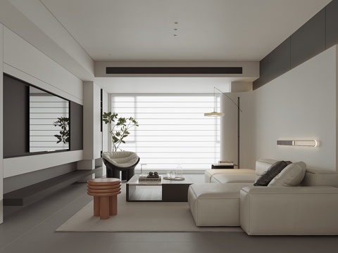  現(xiàn)代家居客廳3d模型 