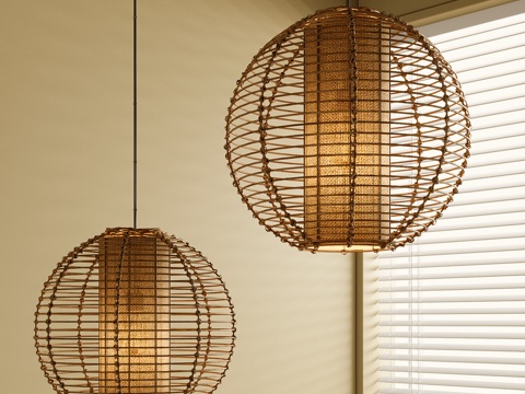 侘寂风吊灯su模型