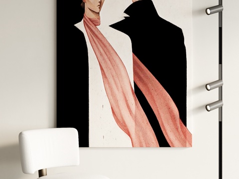  现代装饰画su模型 