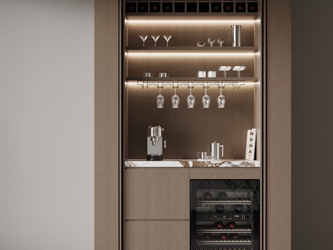  意式酒柜 餐邊柜3d模型 