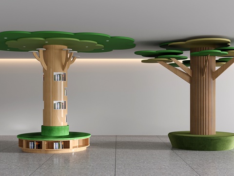  现代柱子 异形柱子 阅览室柱子 树形柱子su模型 