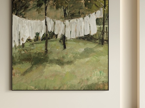  中古风装饰画su模型 