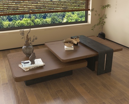 茶几 子母茶几 高低茶几 花瓶花艺 陶罐花瓶3d模型