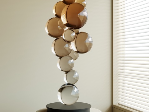  现代雕塑摆件su模型 