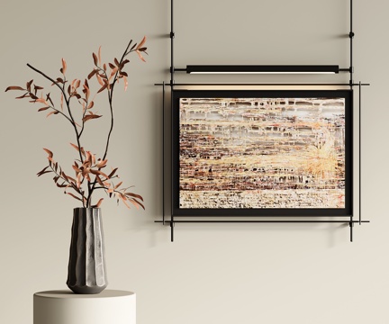  中古风装饰画su模型 