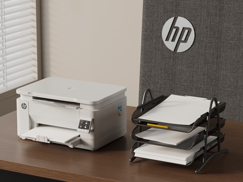  打印机 置物架 办公用品su模型 