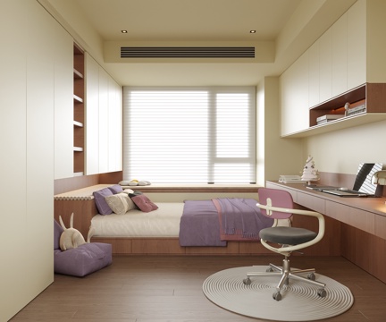 现代榻榻米卧室 儿童房 儿童榻榻米卧室su模型