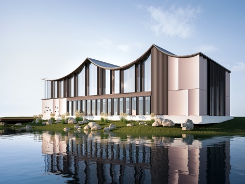  现代公共建筑 美术馆建筑 美术馆建筑 商业建筑su模型 