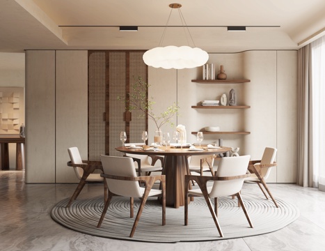  侘寂風(fēng)餐廳3d模型 