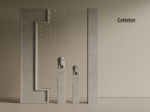  现代 侘寂 隔断 玻璃砖隔断 玄关隔断 艺术玻璃隔断3d模型 