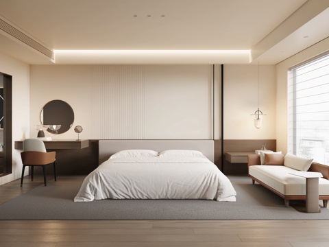  现代酒店客房3d模型 