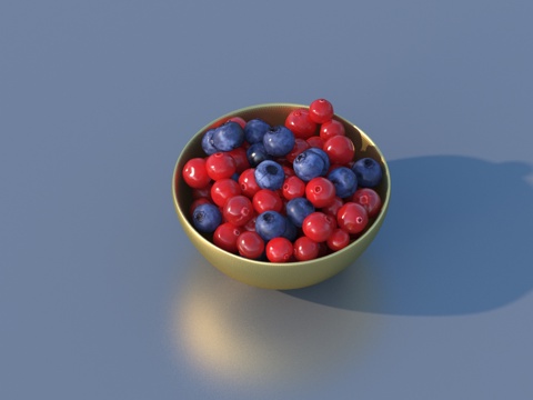  蓝莓 水果 新鲜水果 树莓 木莓 红莓su模型 