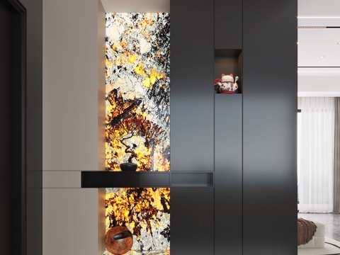  现代入户玄关 装饰玄关 玄关背景 玄关隔断 玄关装饰柜3d模型 