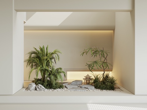  現(xiàn)代室內(nèi)植物景觀3d模型 