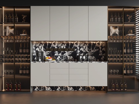  現(xiàn)代酒柜3d模型 