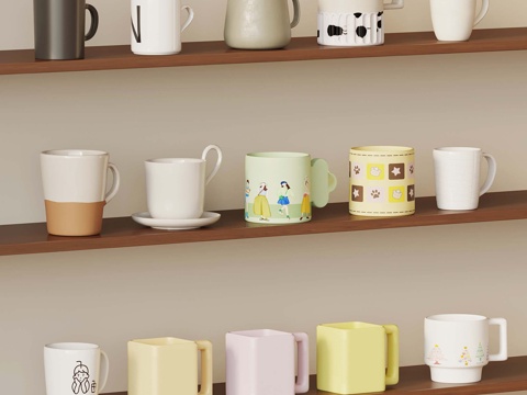  杯子 现代杯子 马克杯su模型 