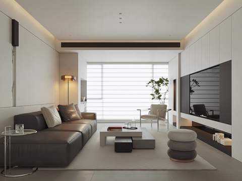  現(xiàn)代家居客廳3d模型 