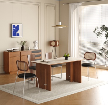 中古风餐桌椅 实木餐桌椅 复古餐桌椅3d模型