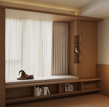  現(xiàn)代飄窗書桌3d模型 