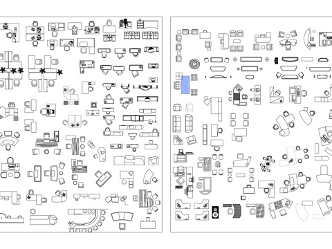  辦公室家具布局圖 辦公室家具設(shè)計(jì)圖 辦公空間規(guī)劃圖 家具擺放cad施工圖 