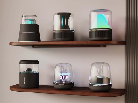  35现代音响 迷你音箱 桌面音响 车载音响su模型 