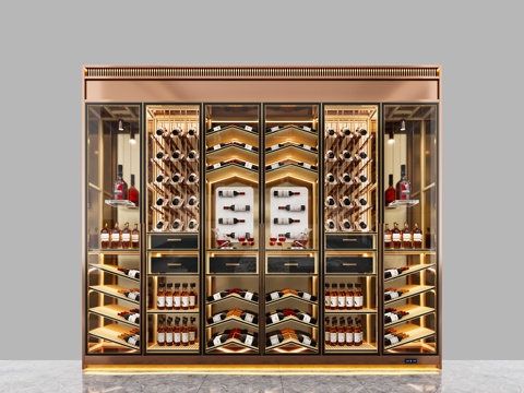  酒柜 恒溫酒柜 定制酒柜 紅酒柜 邊柜 酒水紅酒3d模型 