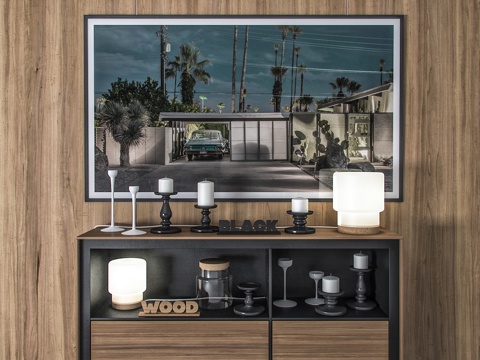  现代吊柜壁柜 蜡烛挂画  饰品摆件3d模型 