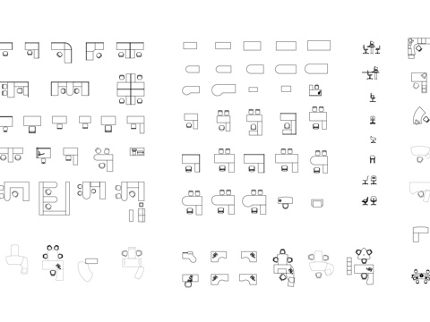  辦公室家具布局圖 辦公室家具設(shè)計(jì)圖 辦公空間規(guī)劃圖 家具擺放cad施工圖 