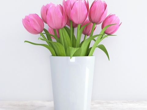  现代花瓶花艺  花瓶插花组合3d模型 