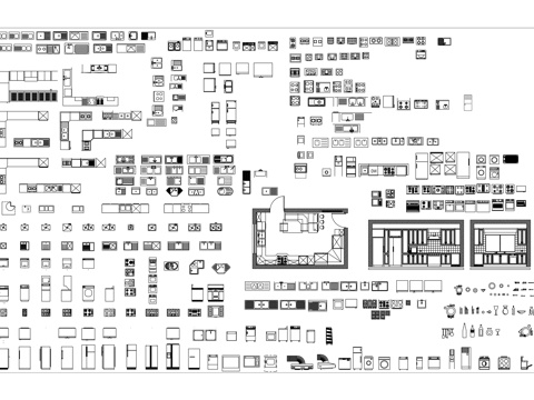  廚房家電 廚房器具 電子廚具 烹飪電器 廚房設(shè)備cad施工圖 