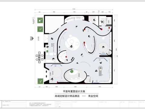  定制服裝店平面布置設計方案cad施工圖 