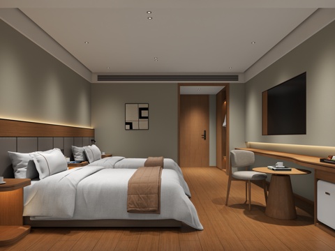  全季酒店客房3d模型 