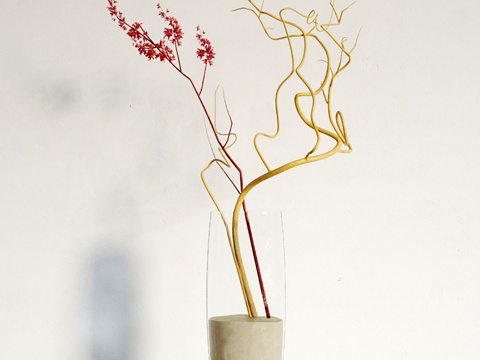  现代花瓶花艺  绿植盆栽3d模型 