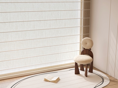 现代 百叶帘 香格里拉窗帘 麻布帘 卷帘 布帘 纱帘 窗帘3d模型