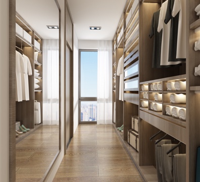  現(xiàn)代衣帽間 衣服組合3d模型 