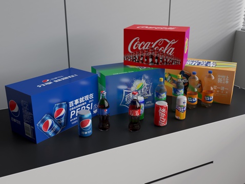  飲料 可樂 雪碧 橙汁3d模型 