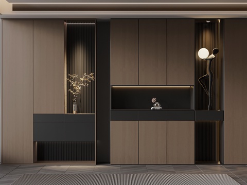  07意式極簡鞋柜 玄關(guān)鞋柜 雕塑擺件3d模型 