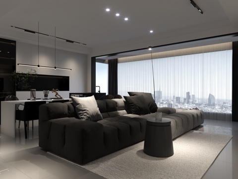 家裝 客餐廳 家具 沙發(fā)3d模型 