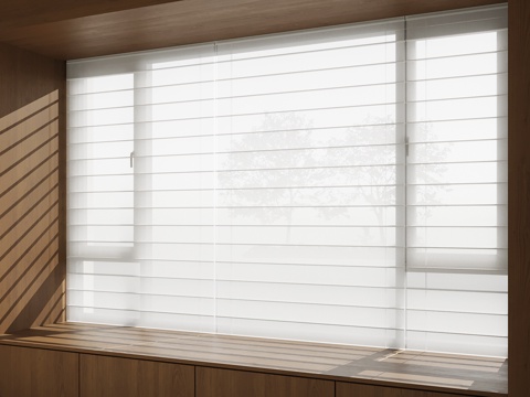 28新中式拉帘 香格里拉帘 卷帘3d模型