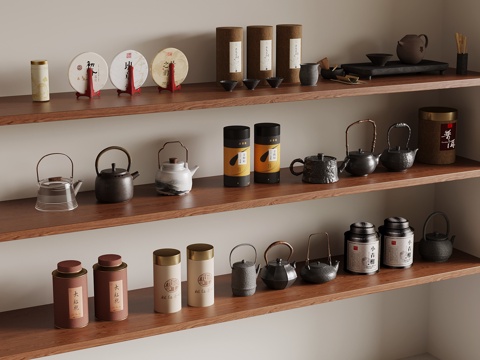  26新中式茶具 茶壶 茶叶3d模型 