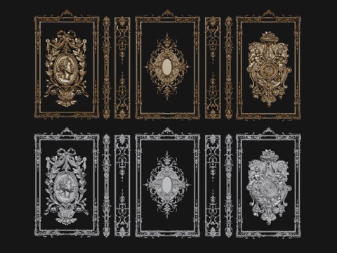  法式线条 欧式线条  PU线条 雕花线条su模型 