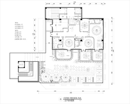  露營餐廳平面布置圖cad施工圖 