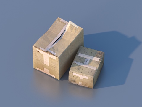  箱子 纸箱子 纸皮箱su模型 