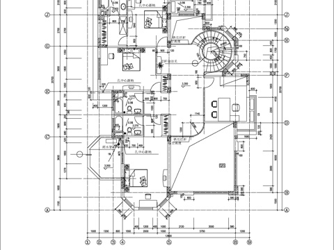  別墅自建房施工圖cad施工圖 