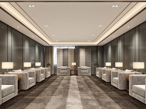 现代接待室 洽谈室3d模型 