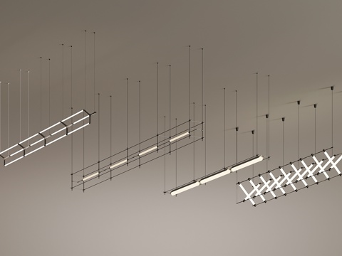  28長吊燈 馬扎燈3d模型 