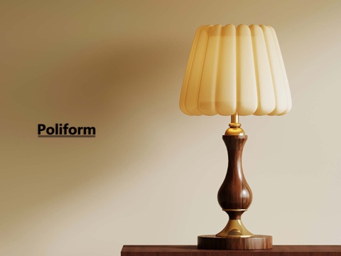  现代中古风台灯 法式台灯3d模型 