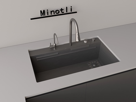  洗菜池水龍頭 廚房水槽單槽3d模型 