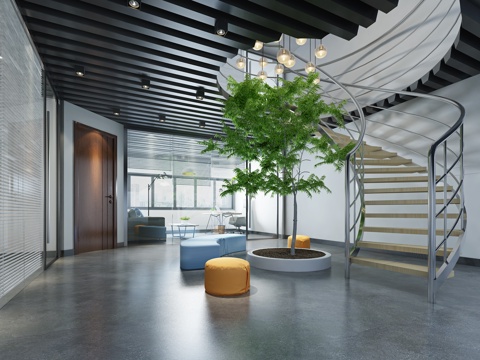  现代会客厅 接待室 办公室楼梯3d模型 