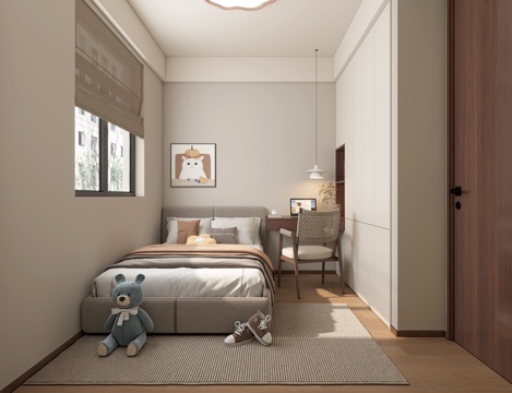  兒童房 書(shū)桌衣柜 掛畫(huà)3d模型 